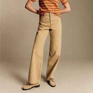 Sezane Le Wide Leg Jeans in Latte tan High Rise 5-Pocket sz 36 4US